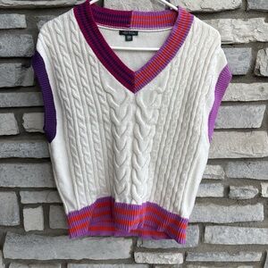 Wild Fable V-Neck Cable Knit Sweater Vest - Cream, Purple, Pink